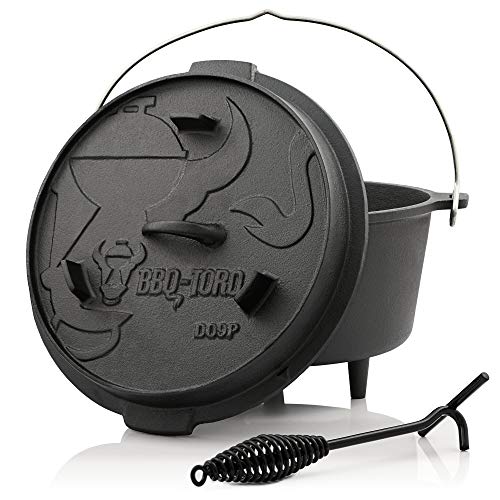 BBQ-Toro Dutch Oven DO9P - Gusseisen Kochtopf 9 Liter