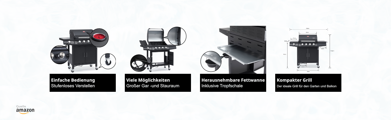 TAINO RED 4+1 Edelstahl-Brenner 93511 Gasgrill - Bewertungen mit Bildern - Banner